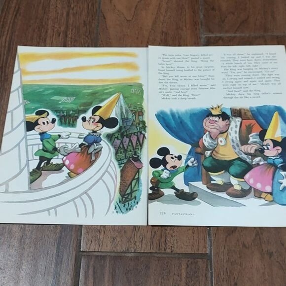 Disney Other - Vintage 1965 Fantasyland Disney Mickey mouse Minnie pages decor nursery